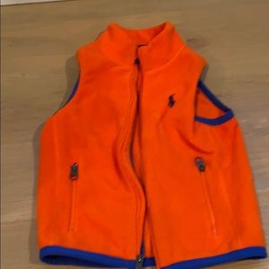 Boys Ralph Lauren 4T 4 orange navy fleece vest